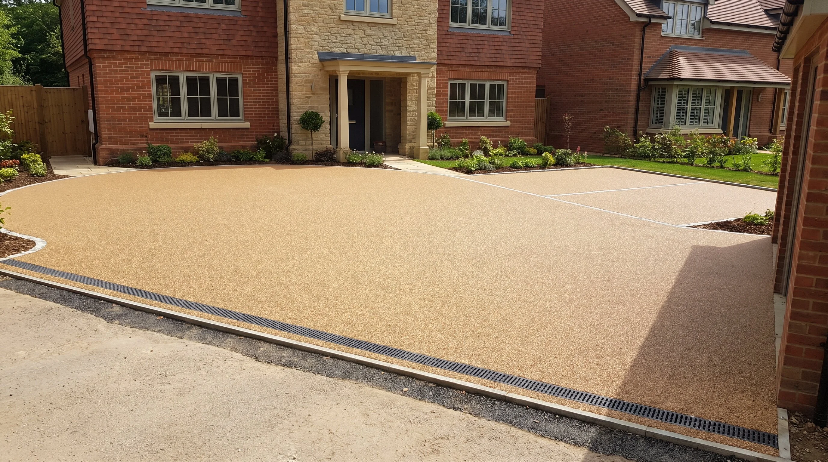 Buff Resin Driveway — Cobham New Build